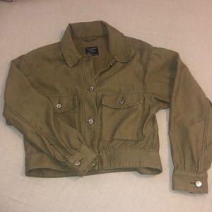 Olive green cropped jacket